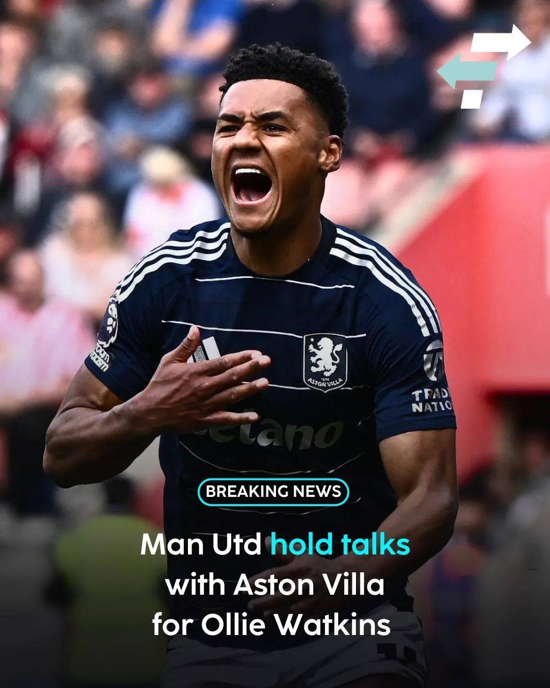 曼联接洽维拉欲签沃特金斯，对方标价6000万！卖掉霍伊伦德才能买